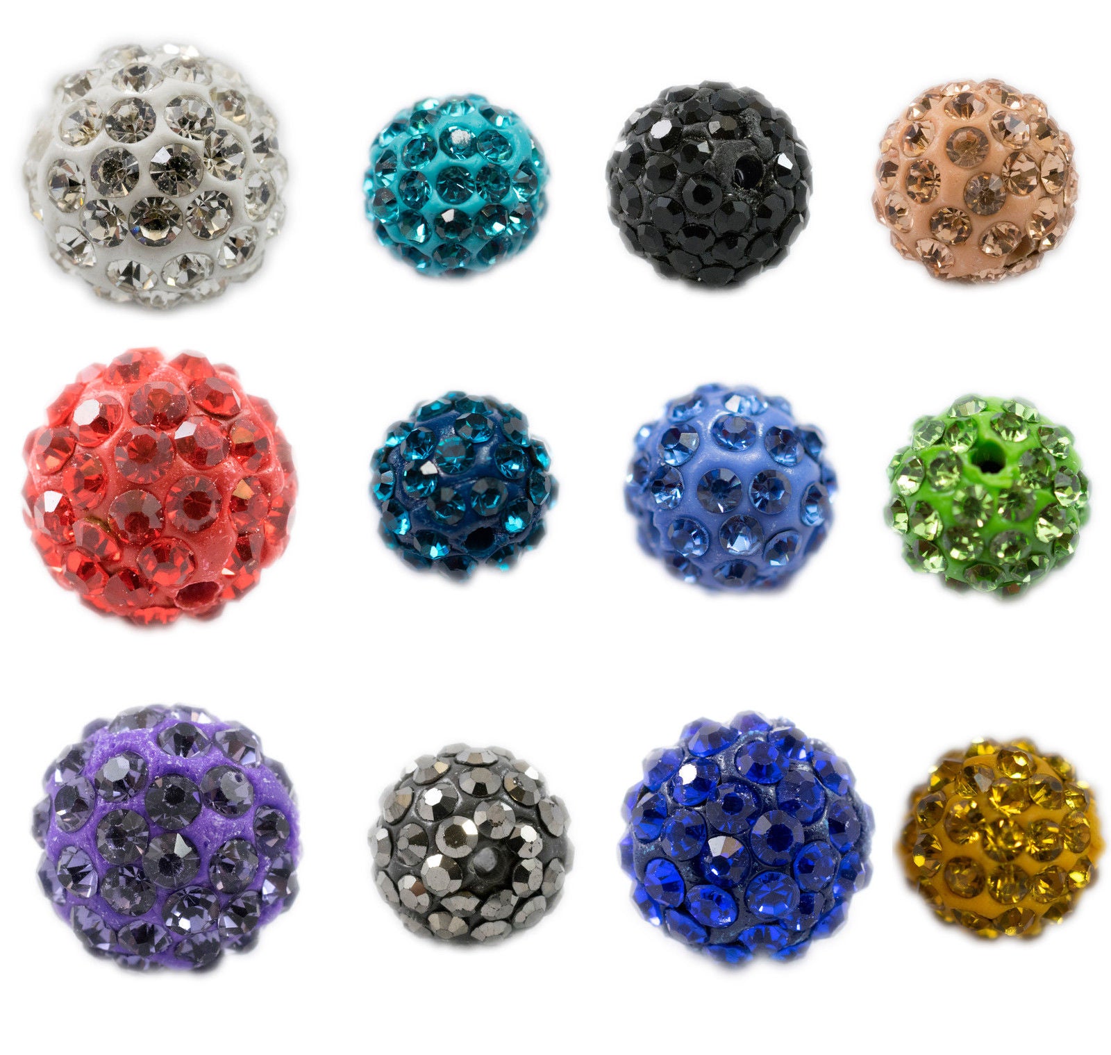 Star Dust Kristallkugeln mit hochwertigen Kristallen besetzt zum Auffädeln